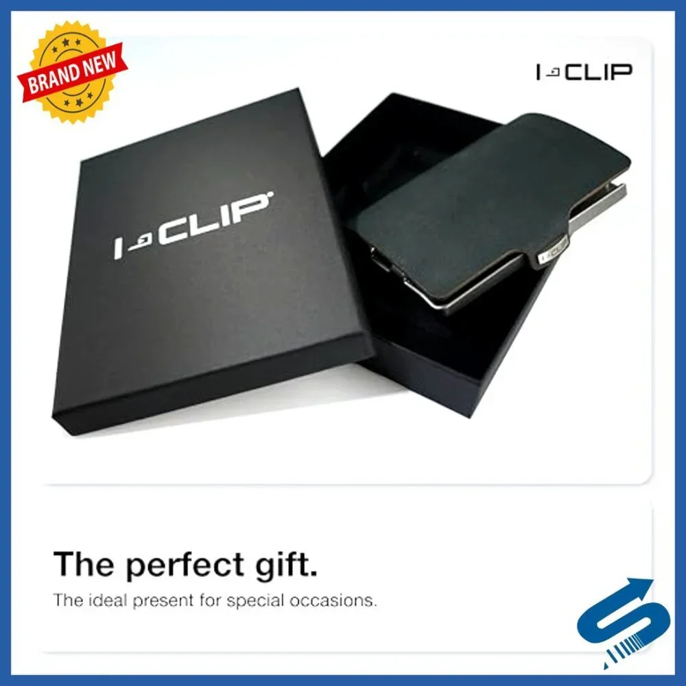 Slim Leather Wallet with Moneyclip - Holds 12 Cards - Lightweight Design